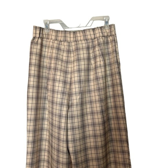 Stradivarius High Rise Wide Leg Plaid Pants Trousers Sz. US 12 - Picture 9 of 15